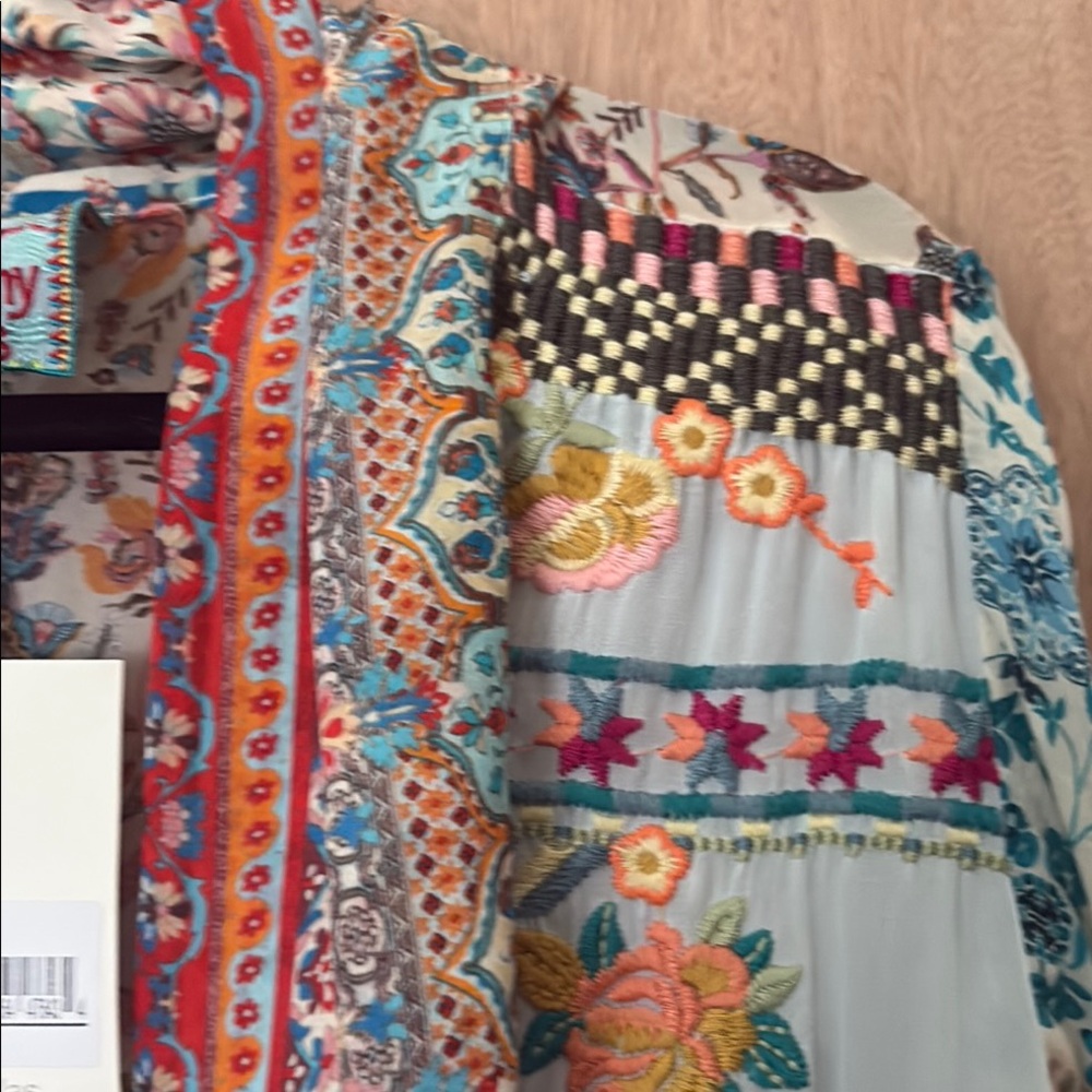 Johnny Was Betmo Embroidered Colorful Bohemian Kimono Size 2X Brand New With Tag - Picture 11 of 11